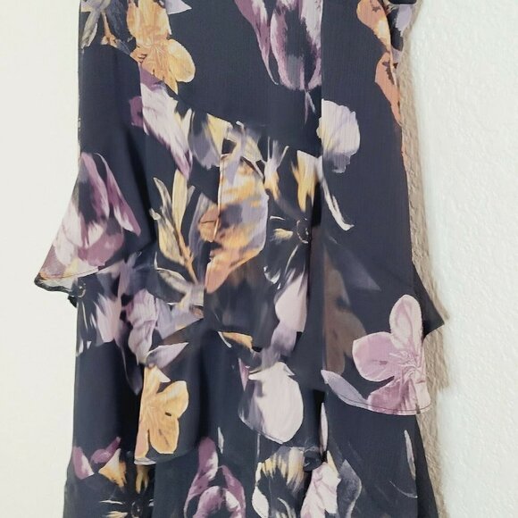 TopShop Floral Tiered Ruffle Spaghetti Strap Mini Dress Size 2 - Picture 7 of 7